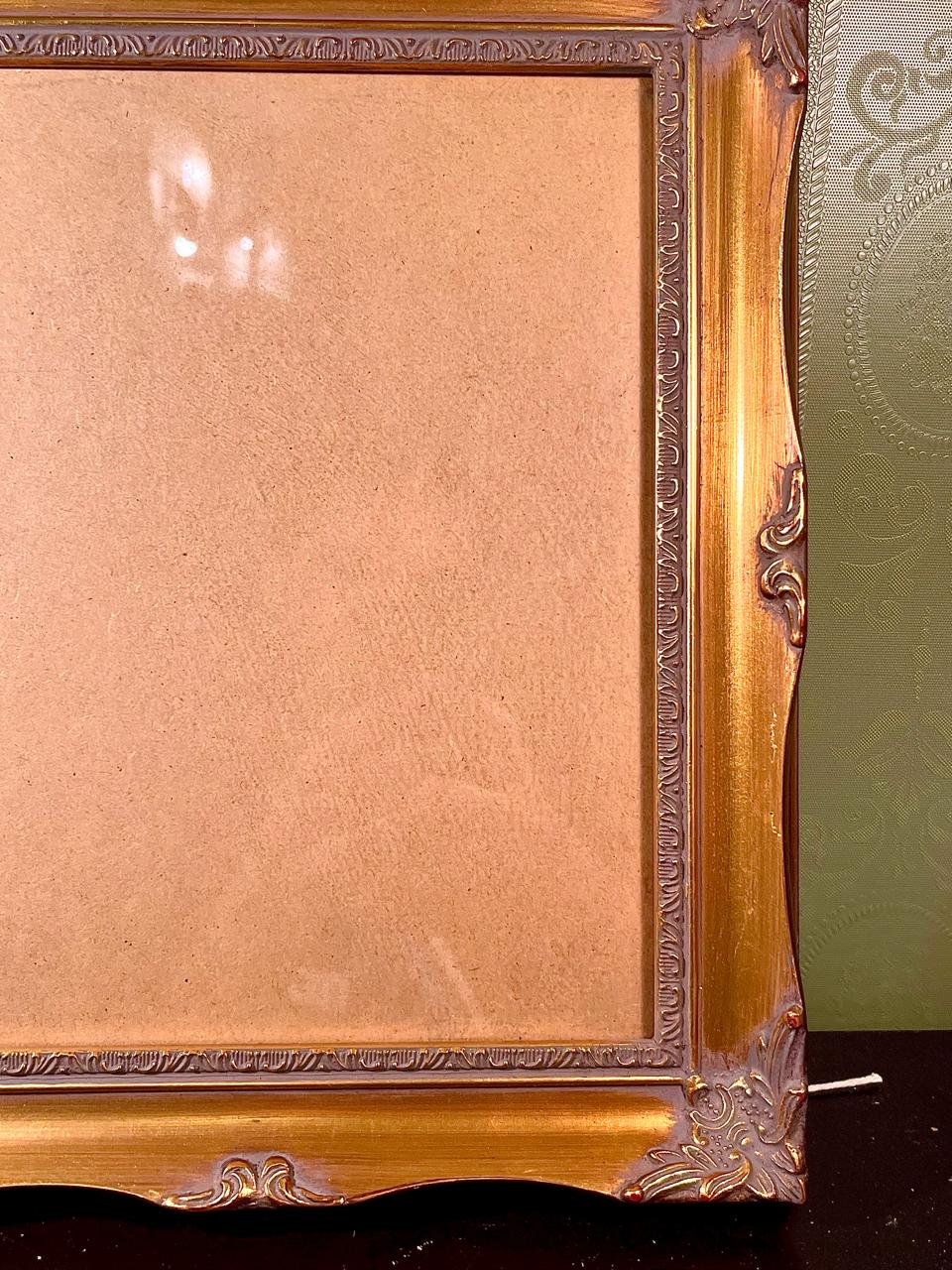 Ornate Gold & Brown Picture Frame Approx. 13 in