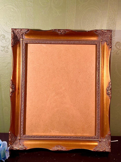 Ornate Gold & Brown Picture Frame Approx. 13 in