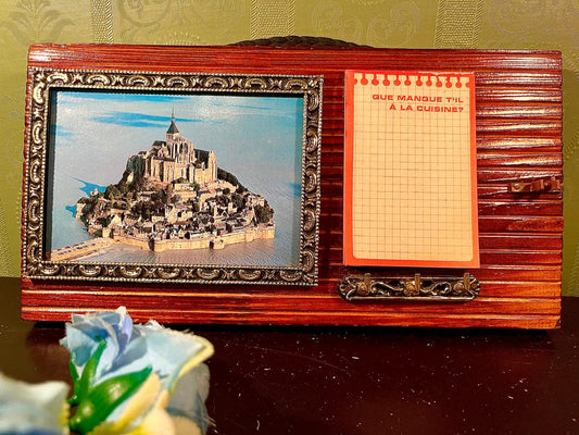 Vintage Mont Saint-Michel Kitchen Memo Board 12 in