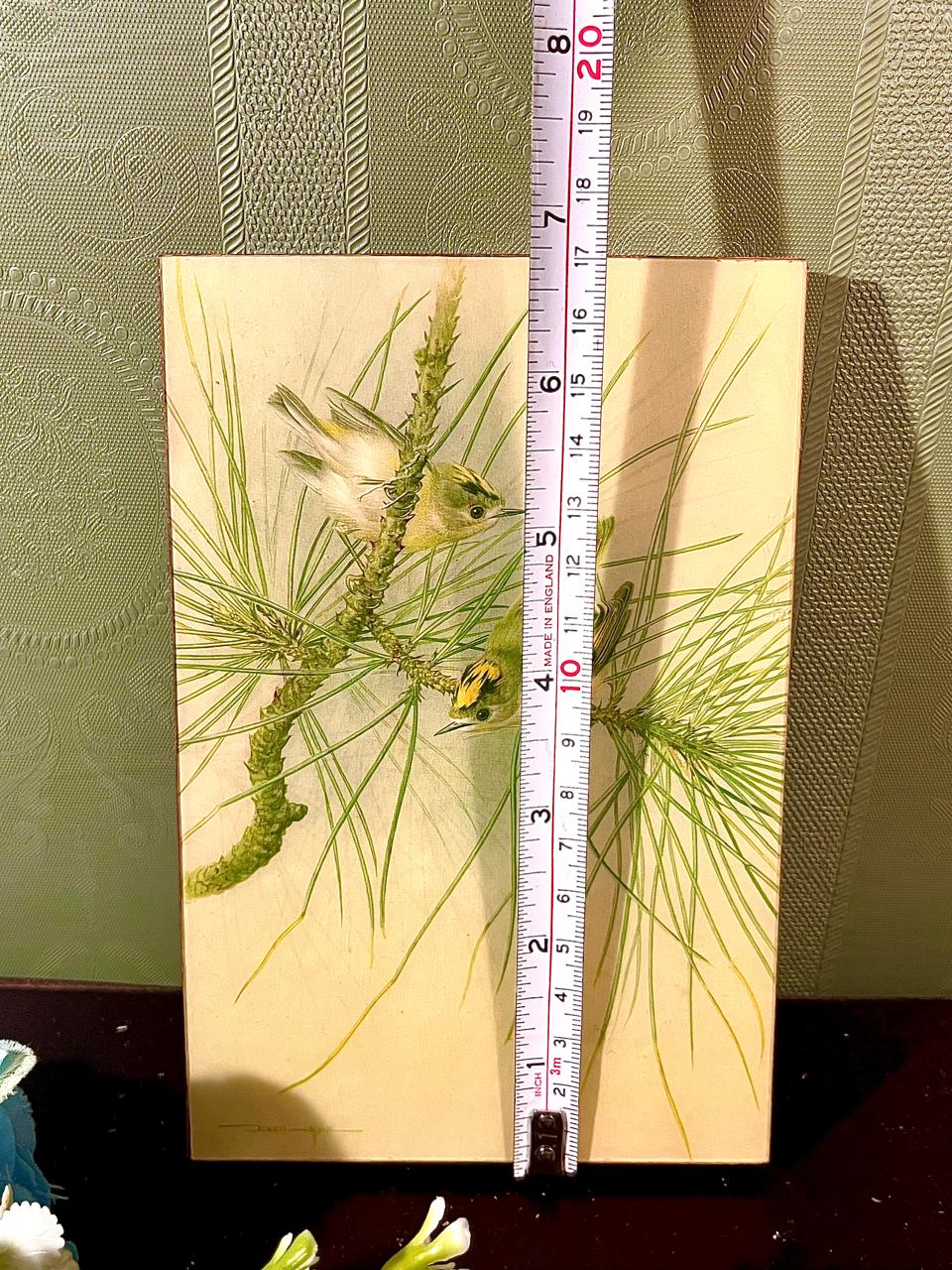 Mullionaires Framed Bird Artwork Pine Branches 7 in