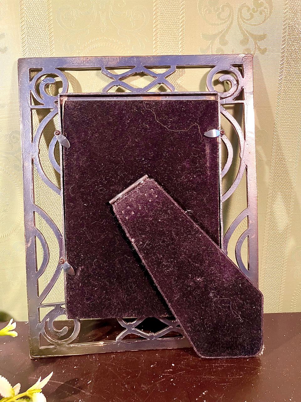 Ornate Silver-Tone Metal Photo Frame 9 in