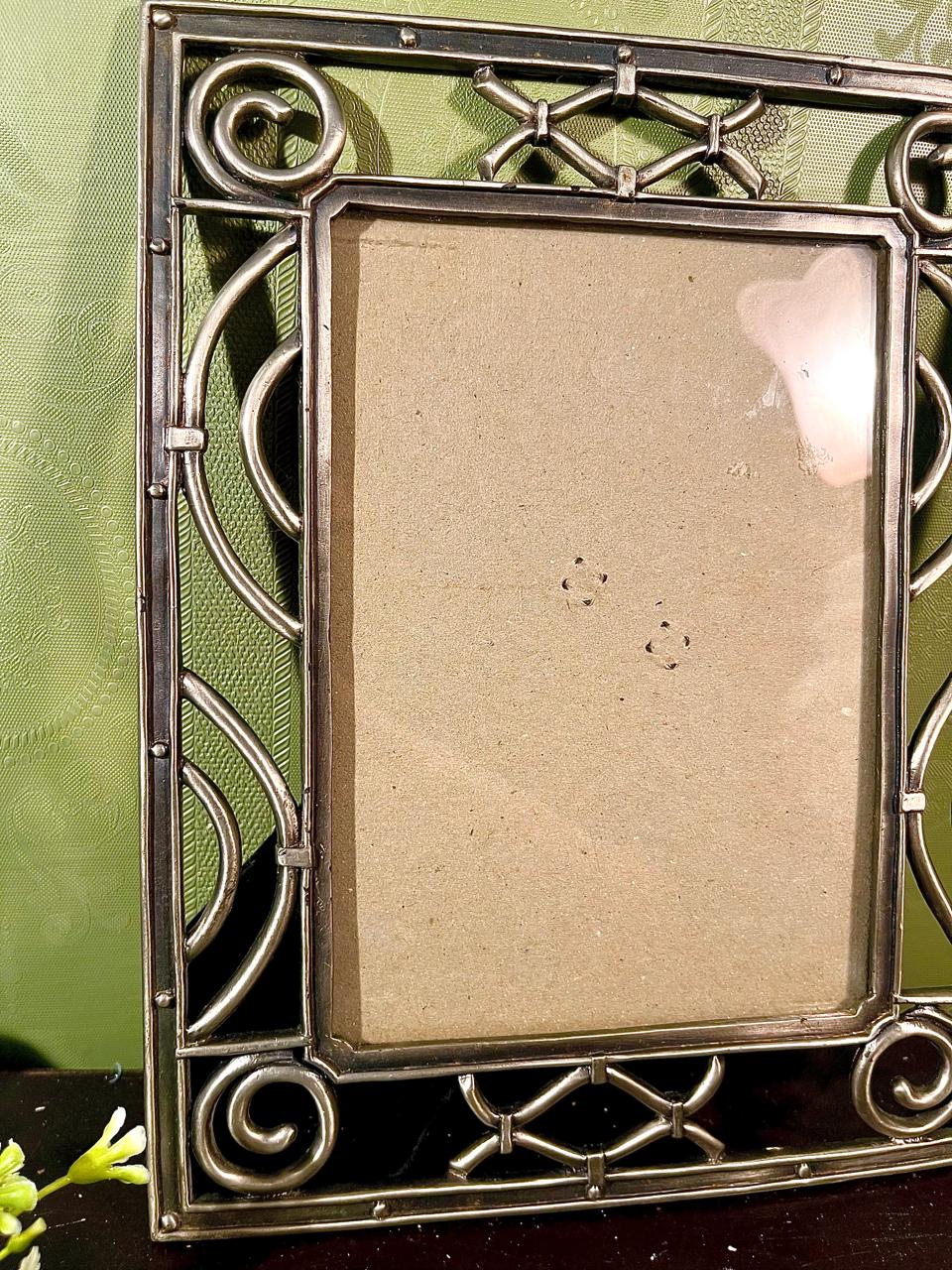 Ornate Silver-Tone Metal Photo Frame 9 in