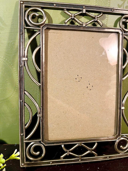 Ornate Silver-Tone Metal Photo Frame 9 in