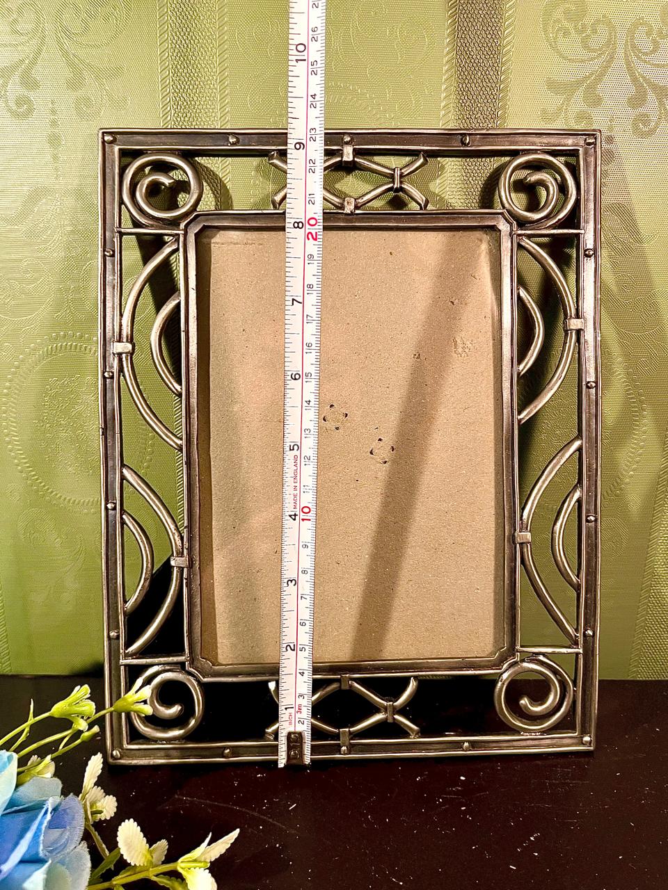 Ornate Silver-Tone Metal Photo Frame 9 in