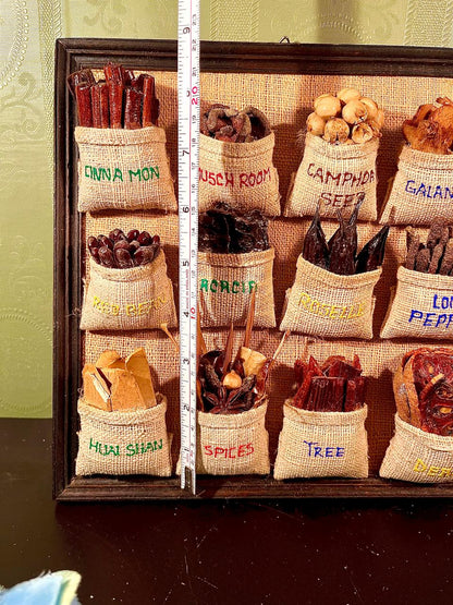Rustic Spice Herb Wall Art Shadow Box Stoneware 9 in