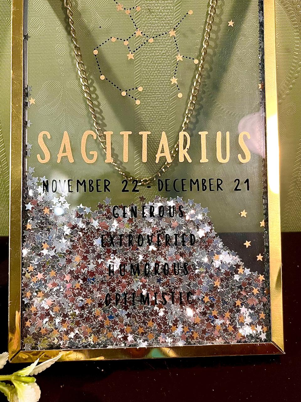 Sagittarius Zodiac Glitter Shadow Box Frame 8 in