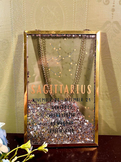 Sagittarius Zodiac Glitter Shadow Box Frame 8 in