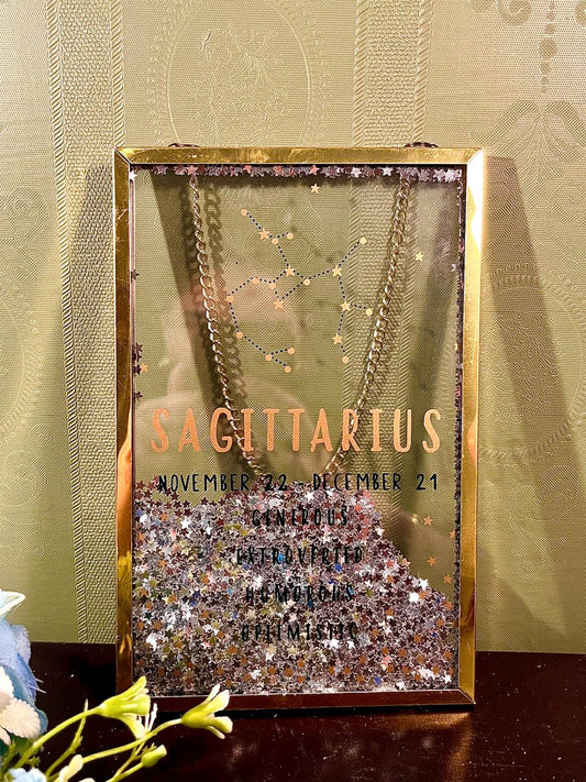 Sagittarius Zodiac Glitter Shadow Box Frame 8 in