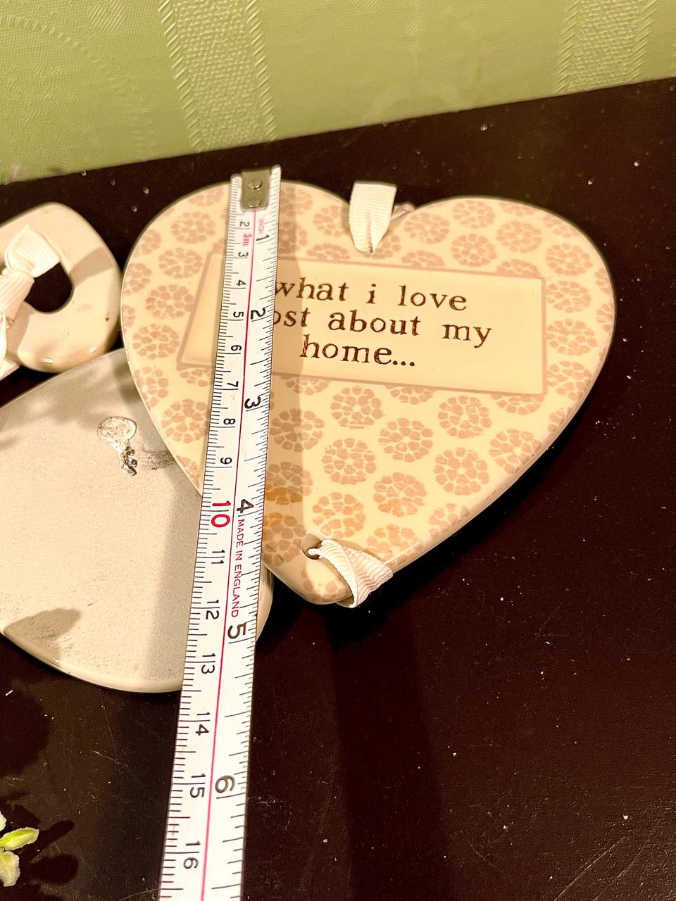 Pink Heart Home Quote Hanging Wall Plaque 6 in