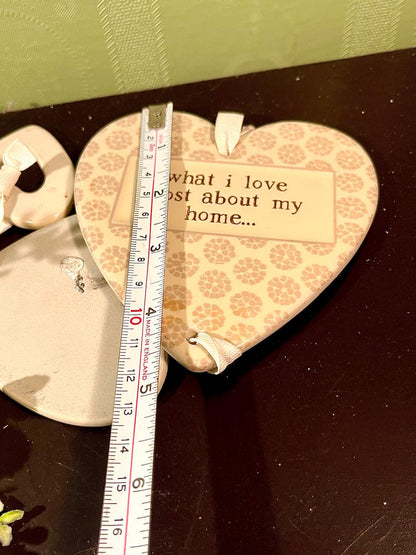 Pink Heart Home Quote Hanging Wall Plaque 6 in