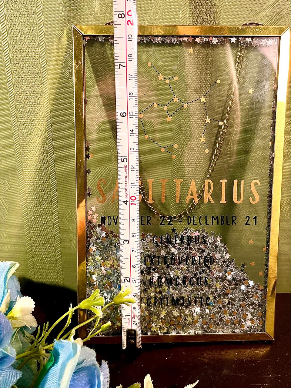 Sagittarius Zodiac Glitter Shadow Box Frame 8 in