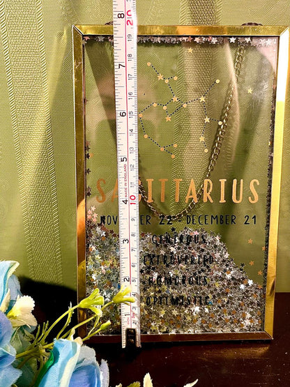 Sagittarius Zodiac Glitter Shadow Box Frame 8 in