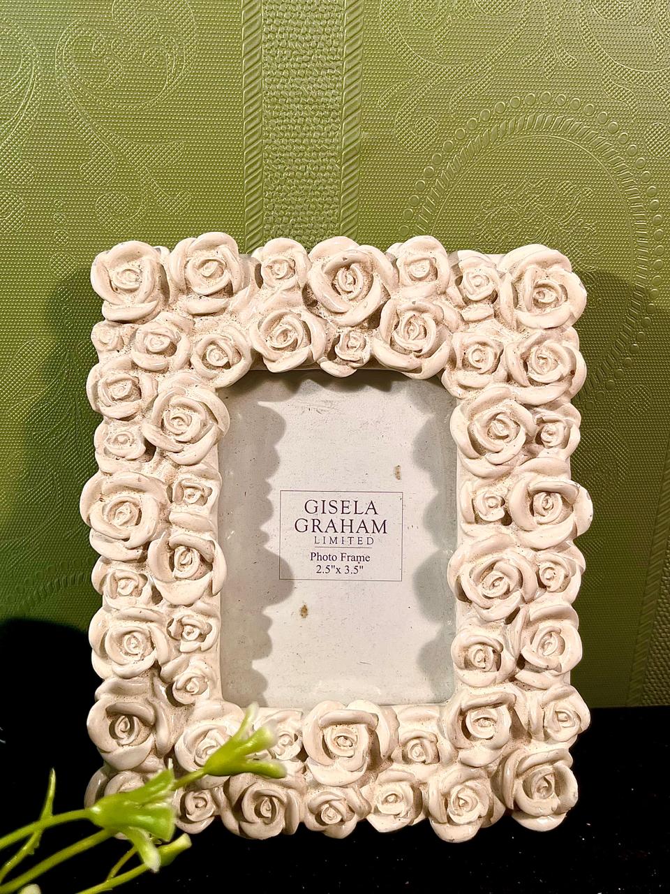 Gisela Graham Cream Rose Photo Frame 5 in