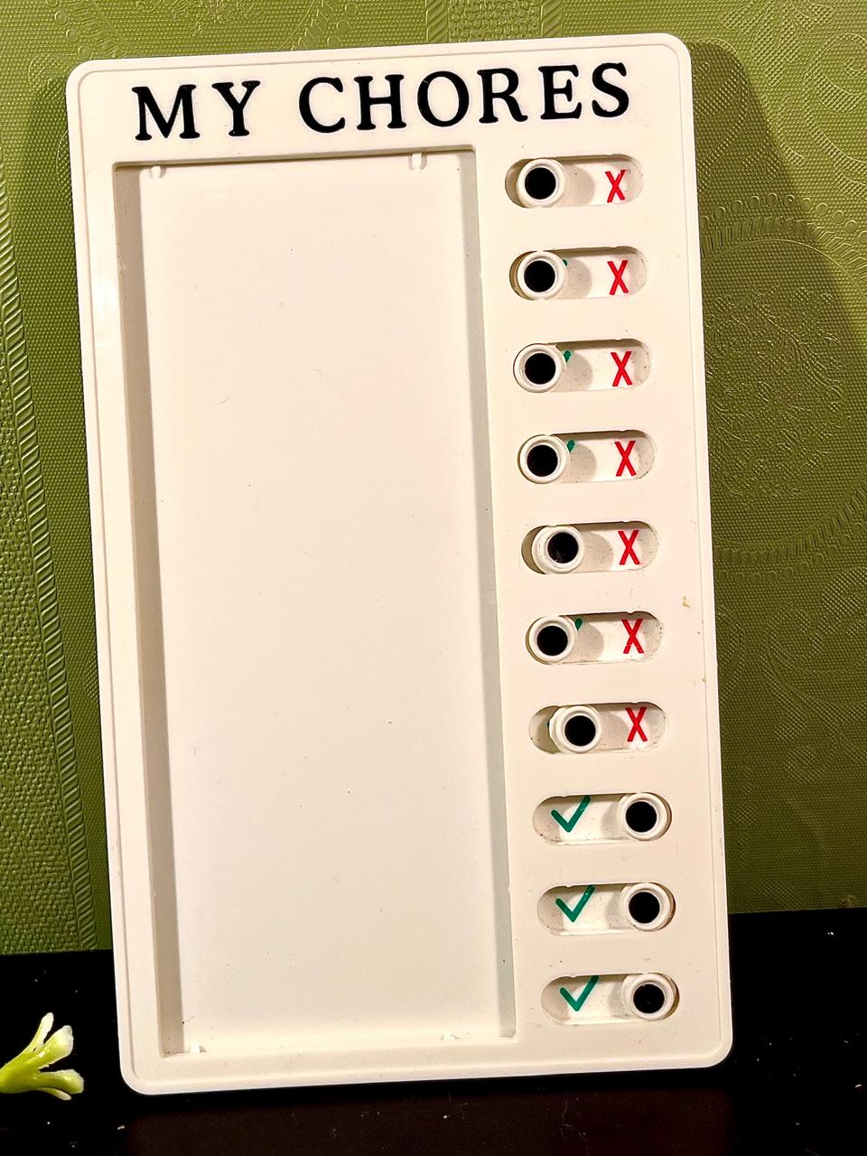 My Chores White Sliding Chore Chart 20 cm