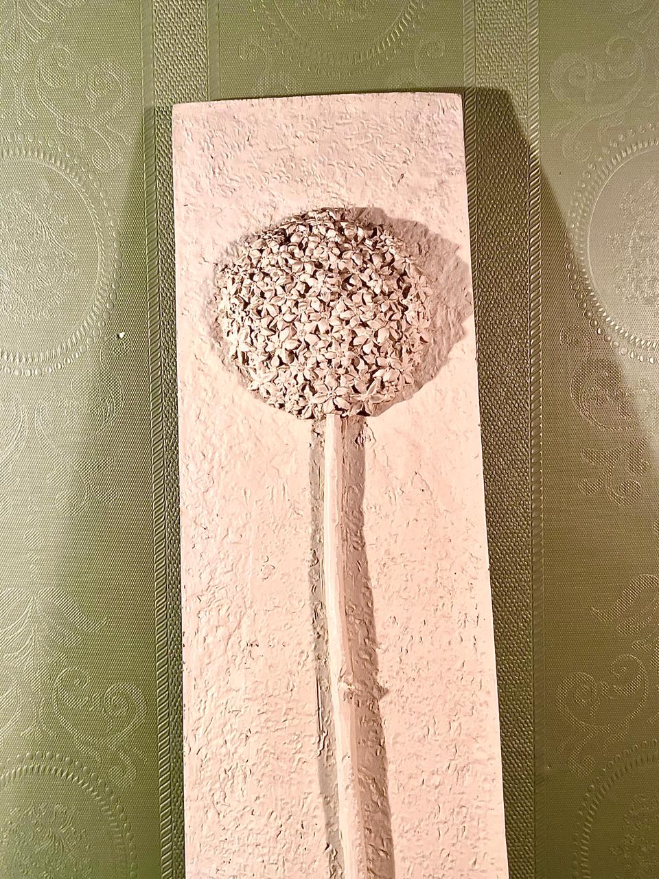 Floral Framed Artwork Set Beige Relief Design 3 Pieces Wall Plaques