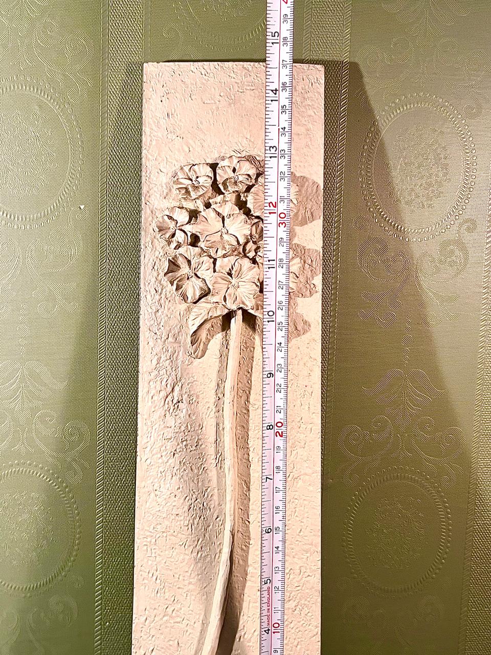 Floral Framed Artwork Set Beige Relief Design 3 Pieces Wall Plaques