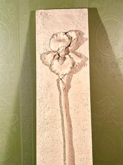 Floral Framed Artwork Set Beige Relief Design 3 Pieces Wall Plaques