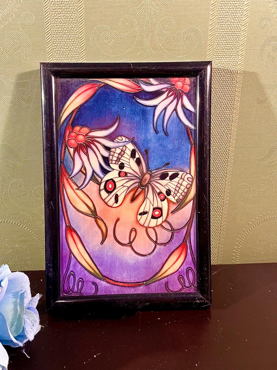 Butterfly Floral Framed Painting Purple & Pink 16 cm
