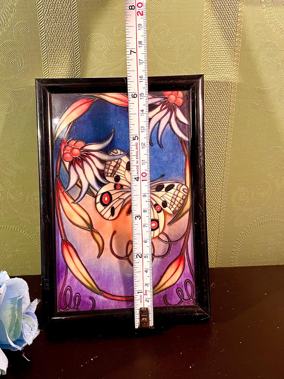 Butterfly Floral Framed Painting Purple & Pink 16 cm