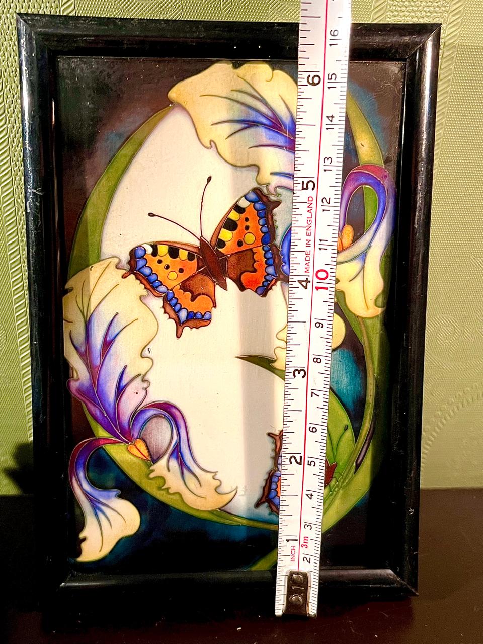 Butterfly & Iris Framed Painting Multicolour 16 cm