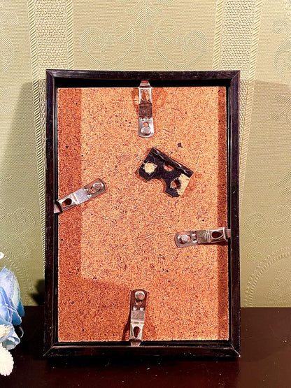 Ladybird Floral Framed Painting Blue & Green 16 cm