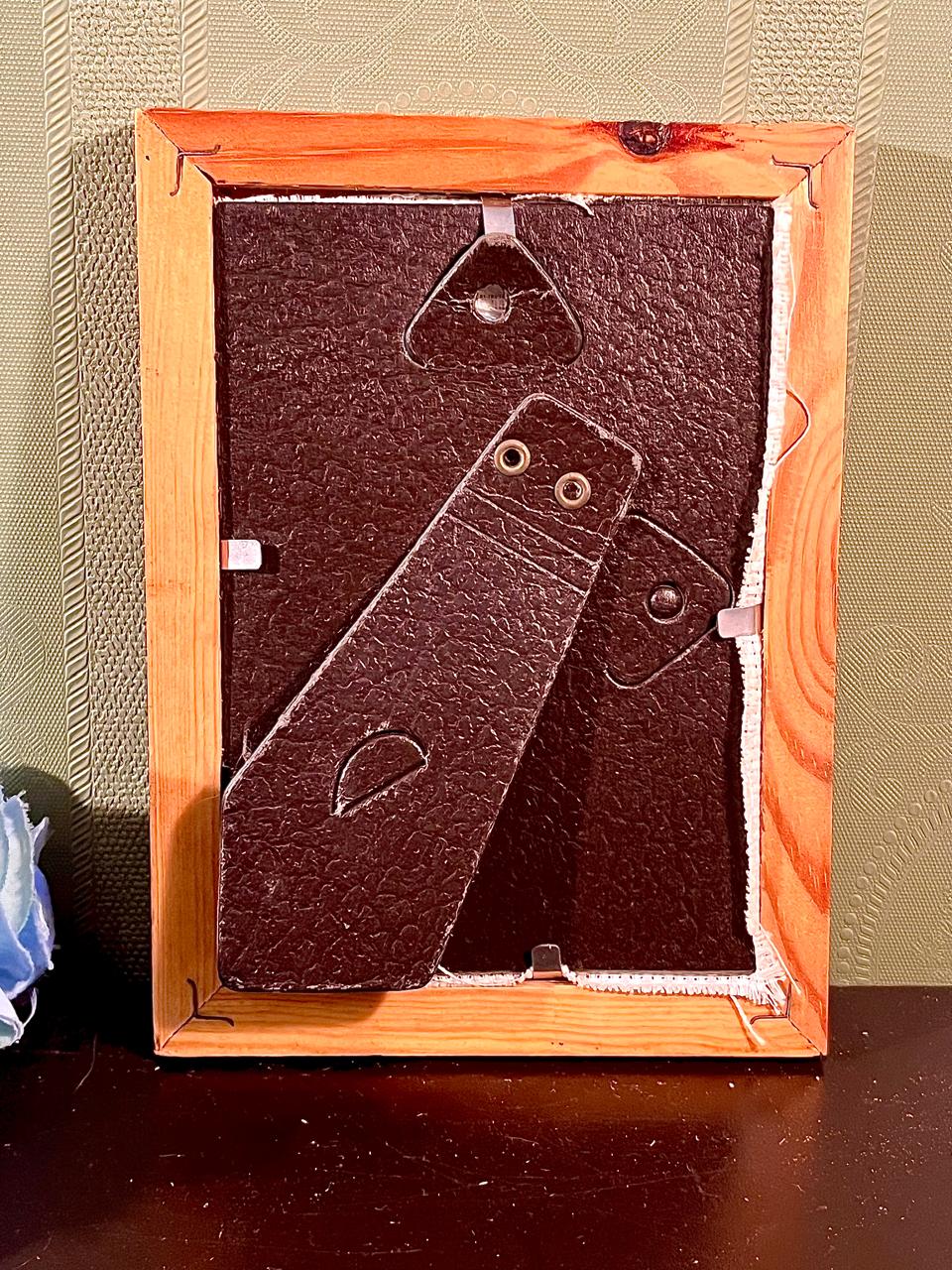 Framed Teddy Bear Needlework Artwork 6 Inch