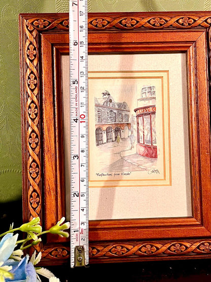 Reflections from Kinsale Framed Street water color painting 7 Inch