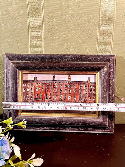 Framed Red-Brick Cityscape Painting 7.25-Inch