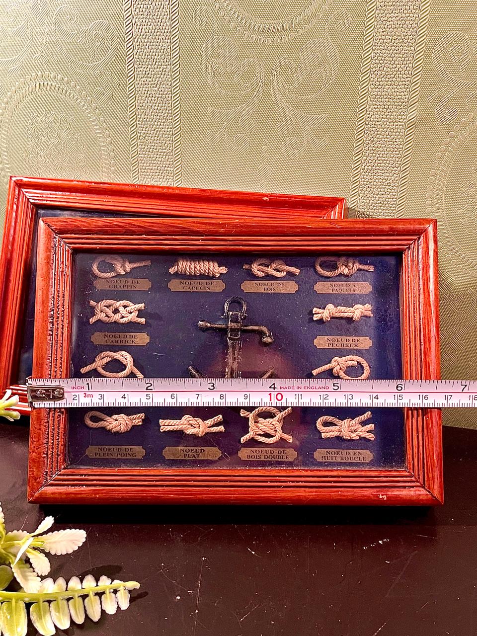 2-Piece Framed Nautical Knot Artwork Set, 7-Inch