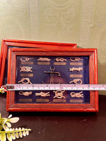 2-Piece Framed Nautical Knot Artwork Set, 7-Inch
