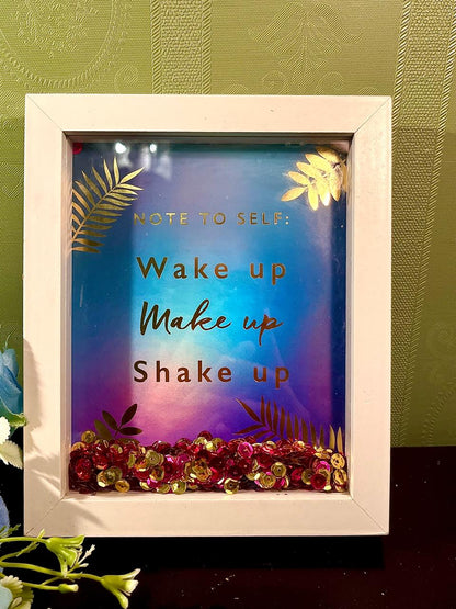Framed Motivational Quote Shadow Box Artwork 8-Inch