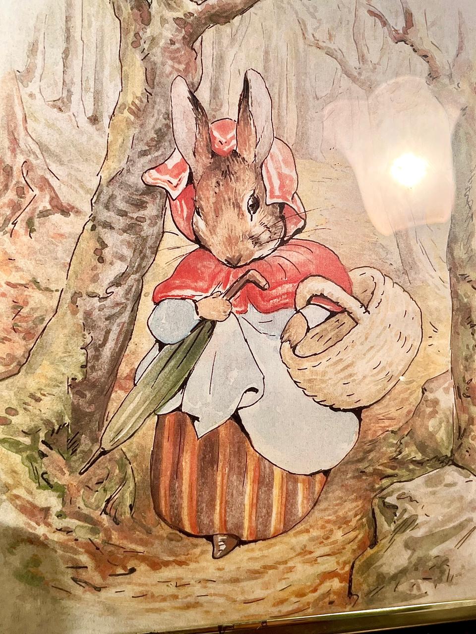 11-Inch Framed Rabbit wall art in Gold-Tone Frame