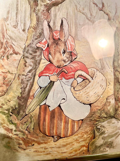 11-Inch Framed Rabbit wall art in Gold-Tone Frame