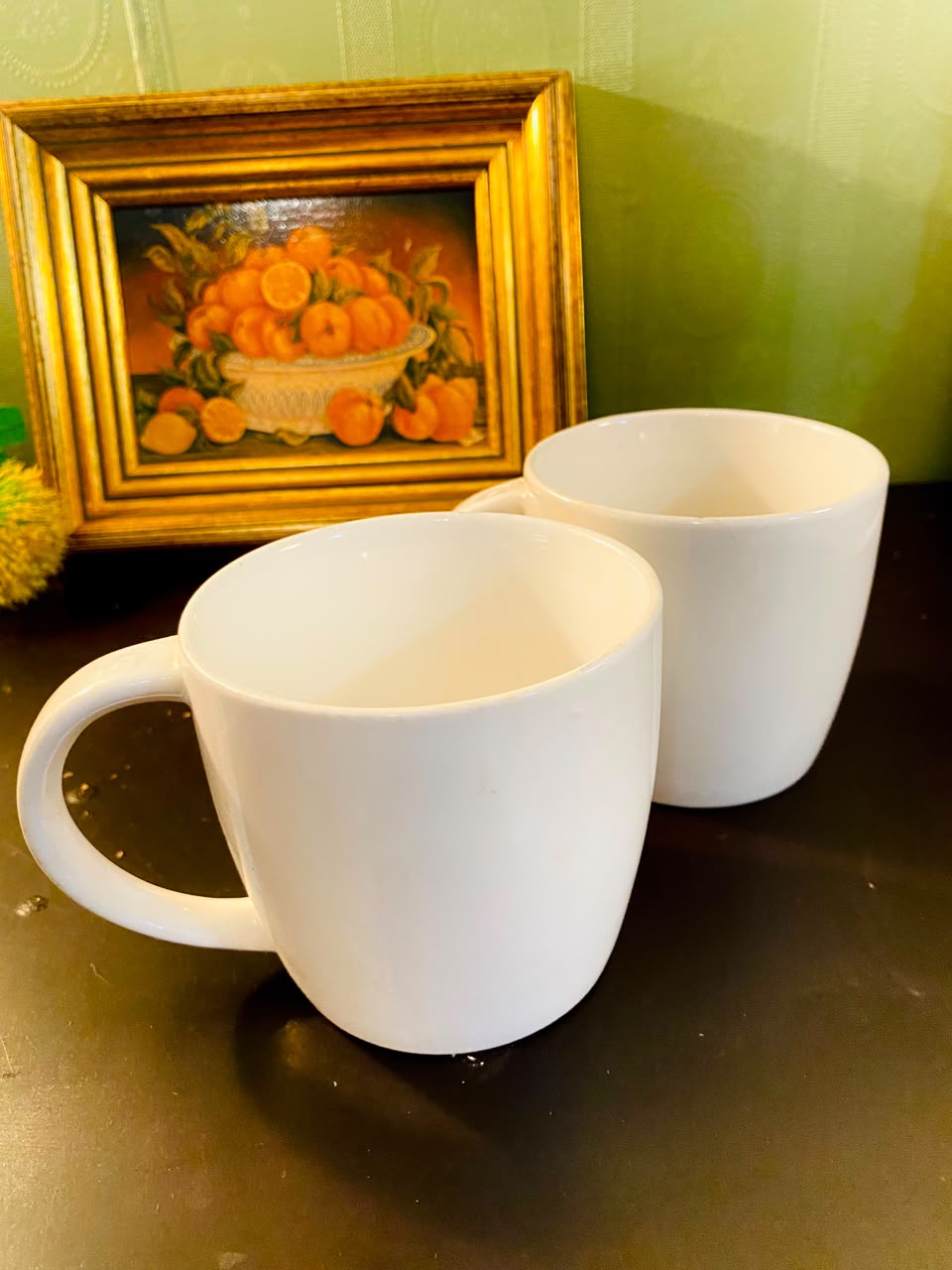 Plain White Ceramic Mugs 2 Pieces 11cm