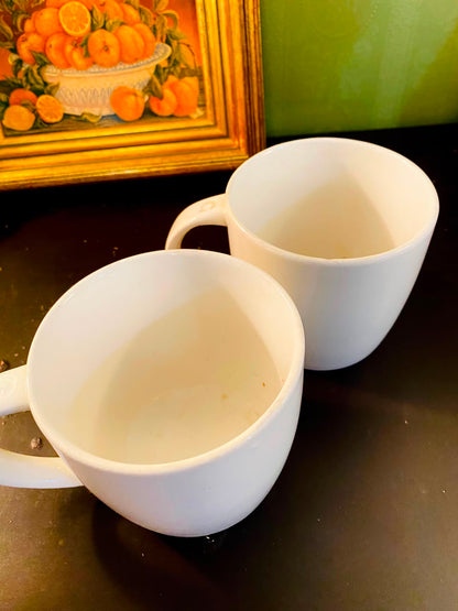Plain White Ceramic Mugs 2 Pieces 11cm