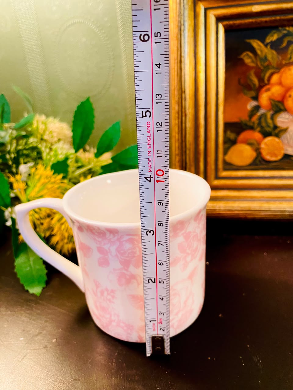 Pink Rose Ceramic Mug White 1 Piece 9cm