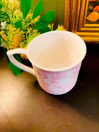 Pink Rose Ceramic Mug White 1 Piece 9cm