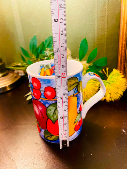 Colourful Fruit Ceramic Mug Blue 1 Piece 10cm