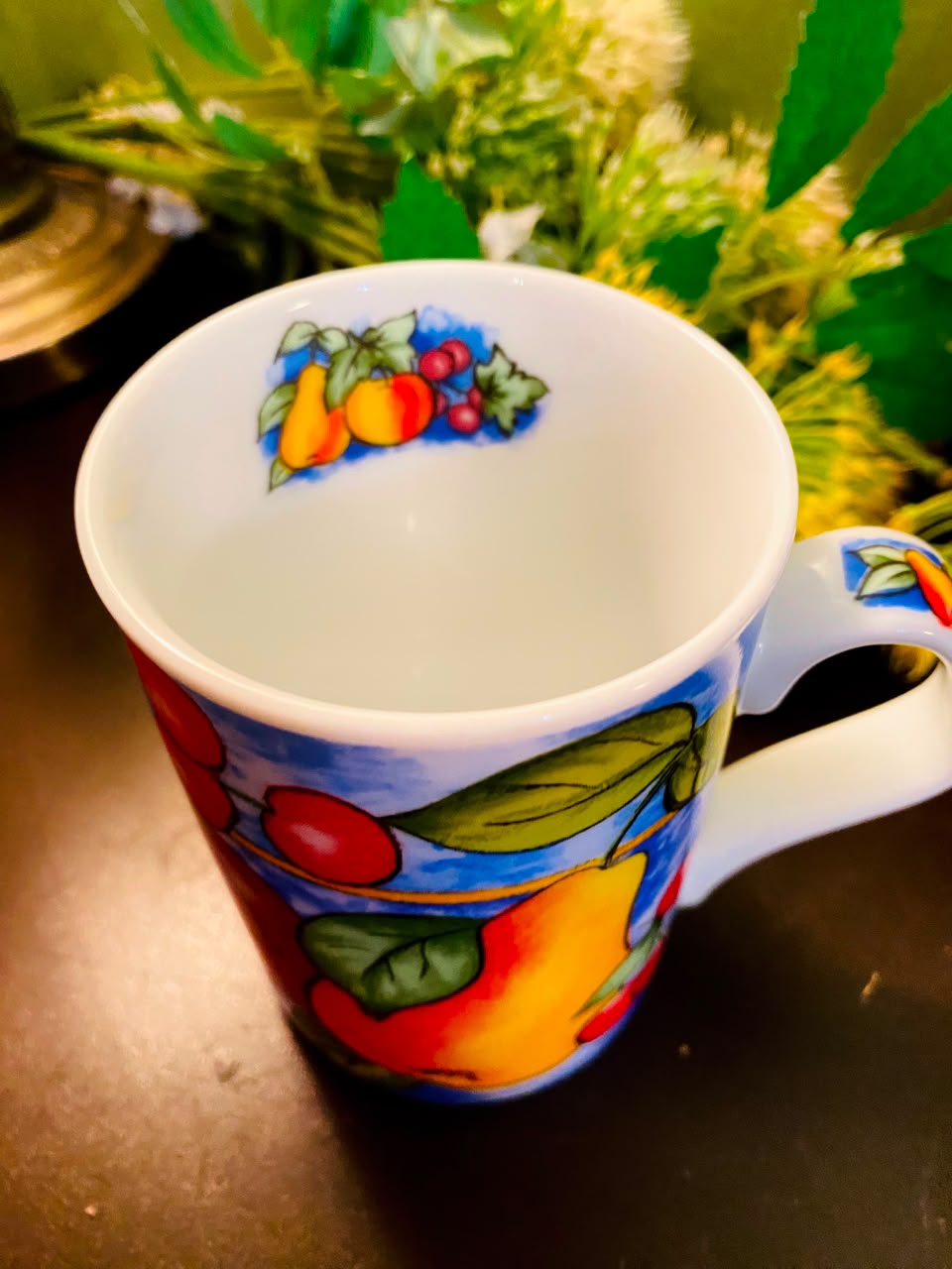 Colourful Fruit Ceramic Mug Blue 1 Piece 10cm