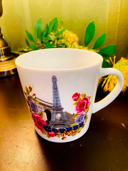 Paris Eiffel Tower Coffee Ceramic Mug White 1 Piece 10cm