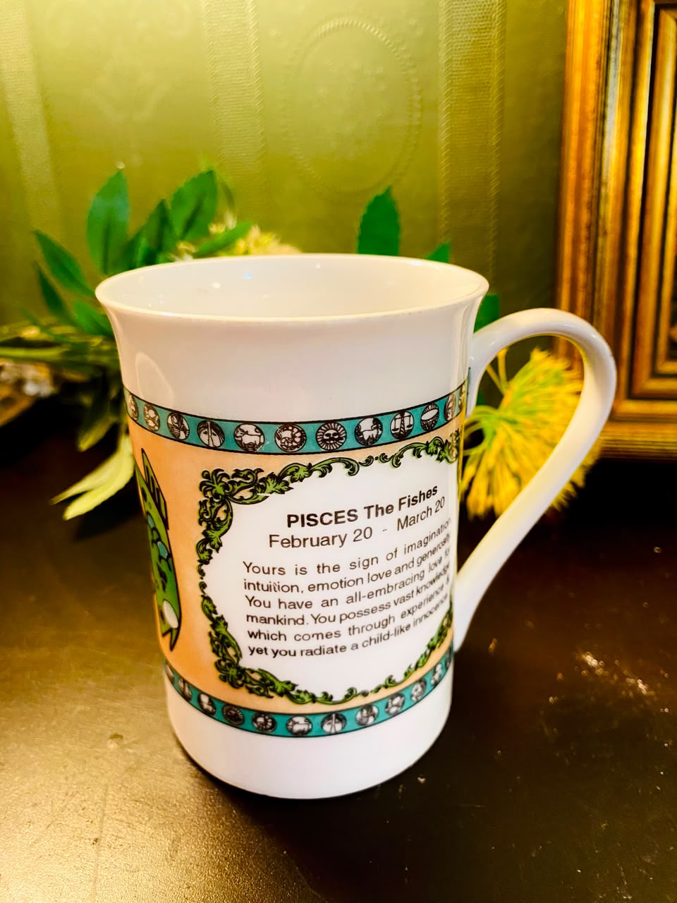 Pisces Zodiac Ceramic Mug White 1 Piece 12cm