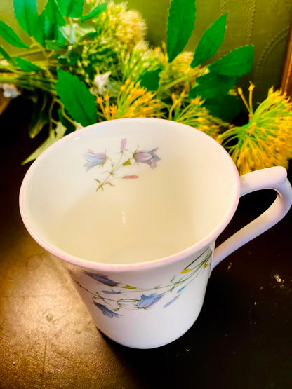 Blue Bellflower Ceramic Mug White 1 Piece 10cm