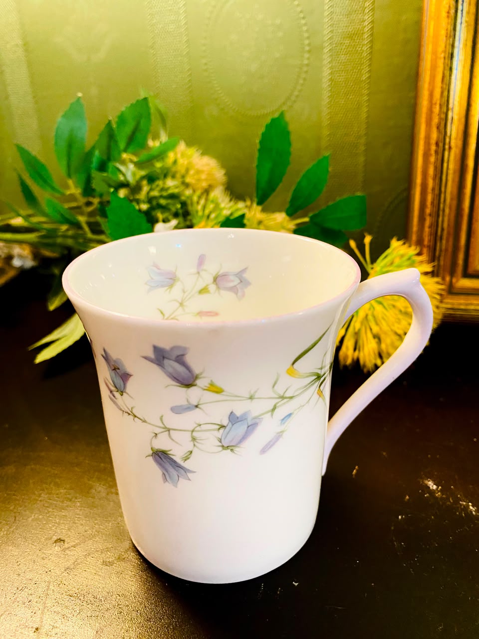 Blue Bellflower Ceramic Mug White 1 Piece 10cm