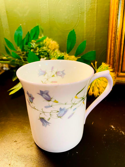 Blue Bellflower Ceramic Mug White 1 Piece 10cm