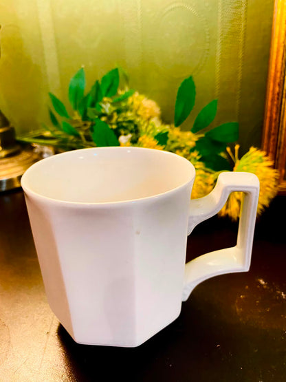 White Geometric Ceramic Mug 1 Piece 10cm