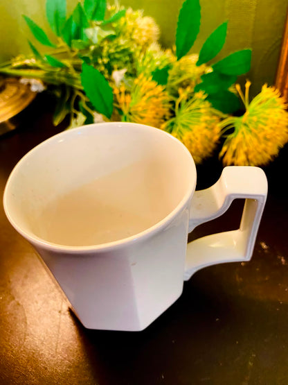 White Geometric Ceramic Mug 1 Piece 10cm