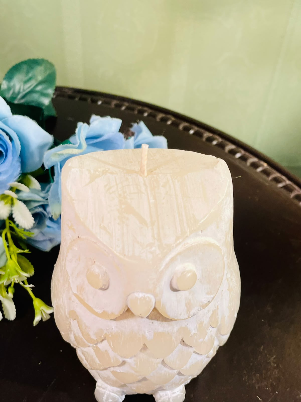 Waitrose Owl Pillar Candle – Cream Decorative Bird-Shaped Candle, Approx. 30-Hour Burn