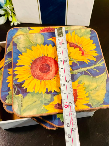 Pimpernel Sunflower Coasters Set of 6 Approx. 11cm
