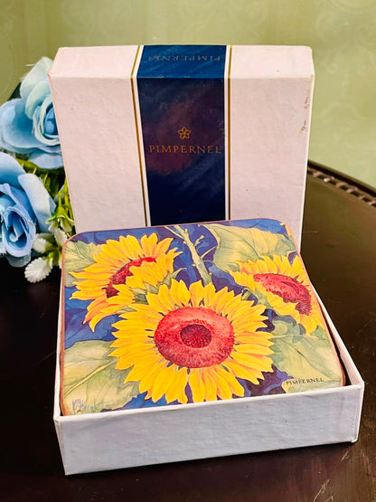 Pimpernel Sunflower Coasters Set of 6 Approx. 11cm