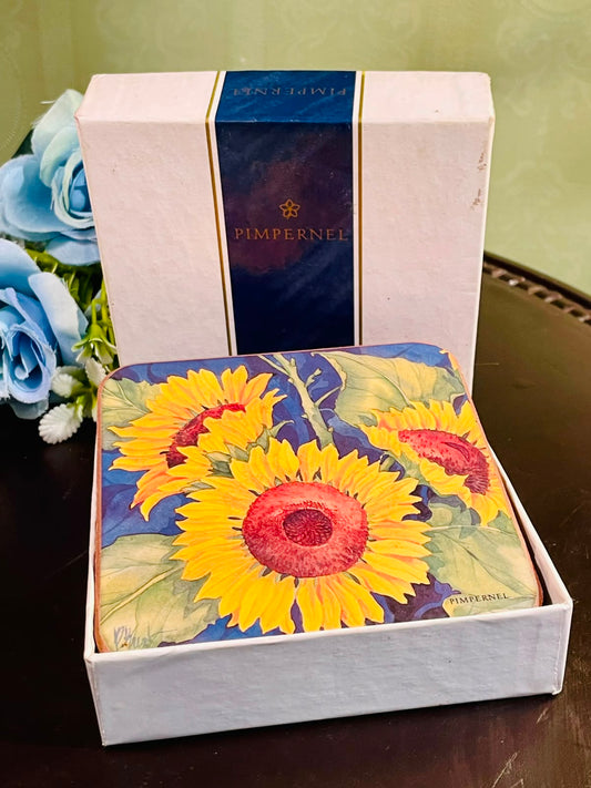 Pimpernel Sunflower Coasters Set of 6 Approx. 11cm